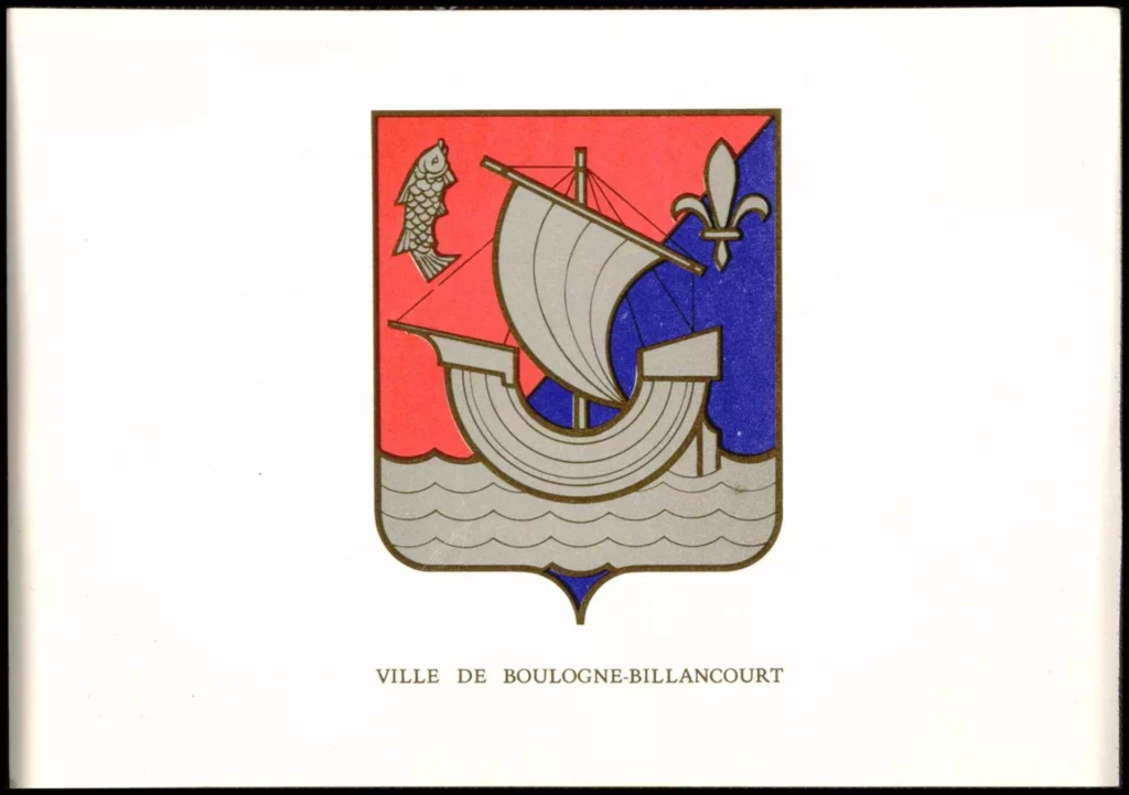 Armes de Boulogne-Billancourt, carte postale. Archives municipales de Boulogne-Billancourt