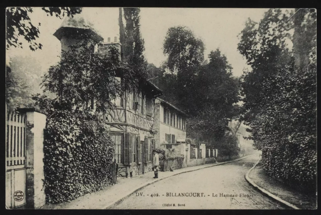 Le hameau fleuri, carte postale, 1908. Archives municipales de Boulogne-Billancourt