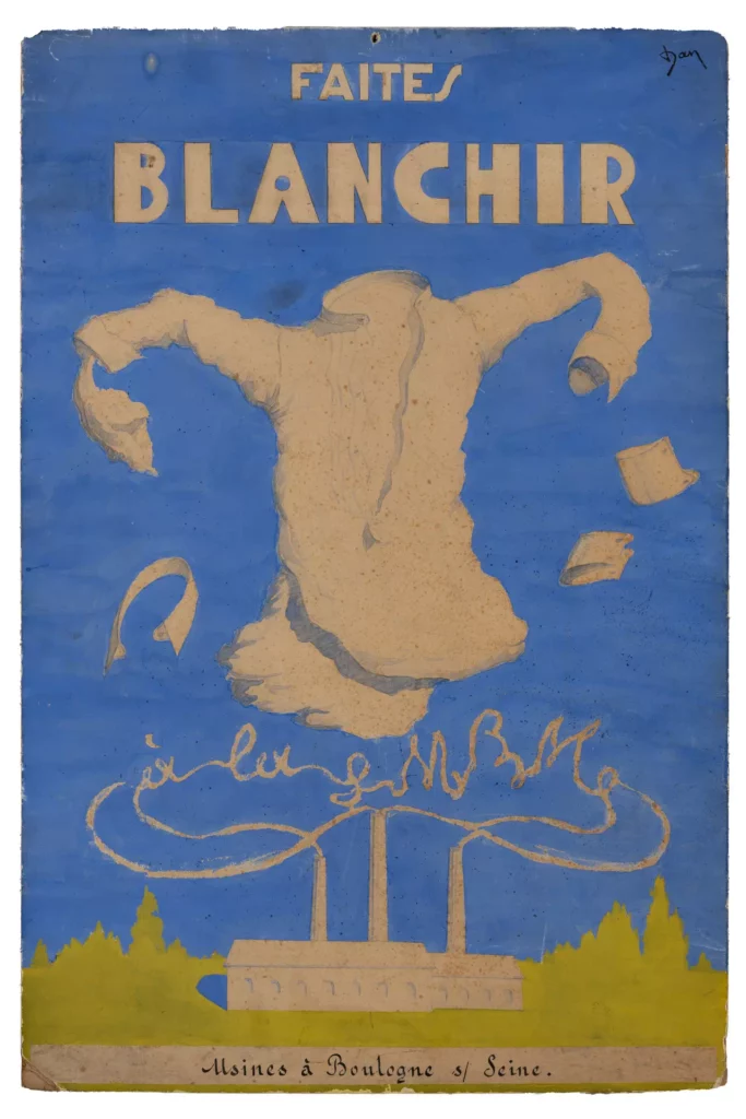 Faites blanchir, vers 1950. Projet pour une affiche. Gouache sur carton, 60 x 39,9 cm. © Droits réservés. Musées de la ville de Boulogne-Billancourt - Photo VDSA, C. Caudroy