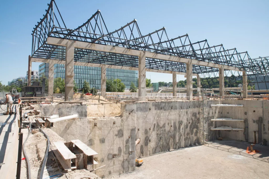 Structure du bâtiment 57 Métal de Claude Vasconi lors des travaux de reconstruction, 2019 © Photo VDSA – H. Nguyen